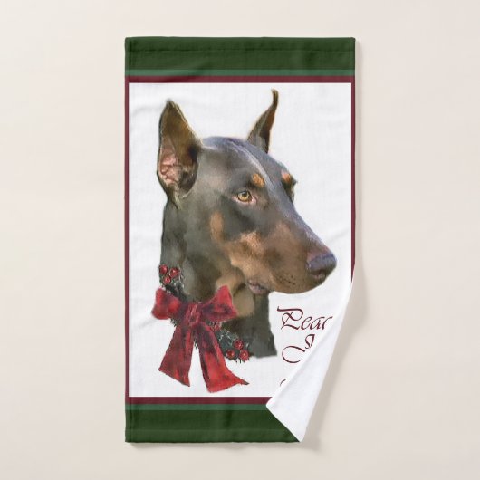 Doberman Pinscher Kerstmis Bad Handdoek (Handdoek)