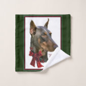 Doberman Pinscher Kerstmis Bad Handdoek (Wasdoekje)