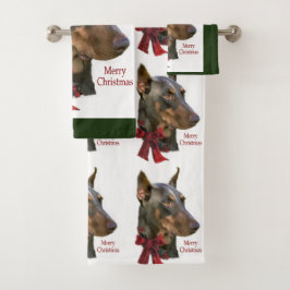 Doberman Pinscher Kerstmis Bad Handdoek