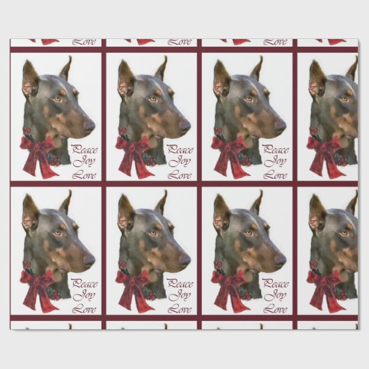 Doberman Pinscher Kerstmis Cadeaupapier (Vlak)