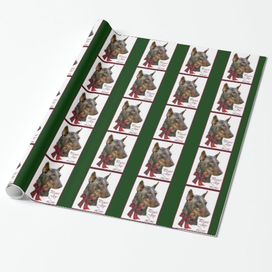Doberman Pinscher Kerstmis Cadeaupapier (Uitgerold)
