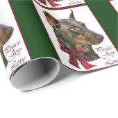 Doberman Pinscher Kerstmis Cadeaupapier (Rol Hoek)