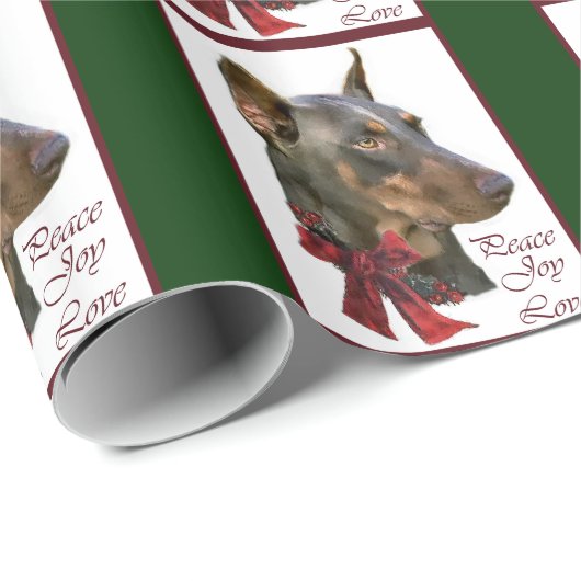 Doberman Pinscher Kerstmis Cadeaupapier (Rol Hoek)