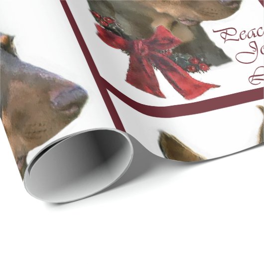 Doberman Pinscher Kerstmis Cadeaupapier (Rol Hoek)