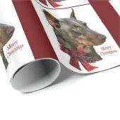 Doberman Pinscher Kerstmis Cadeaupapier (Rol Hoek)
