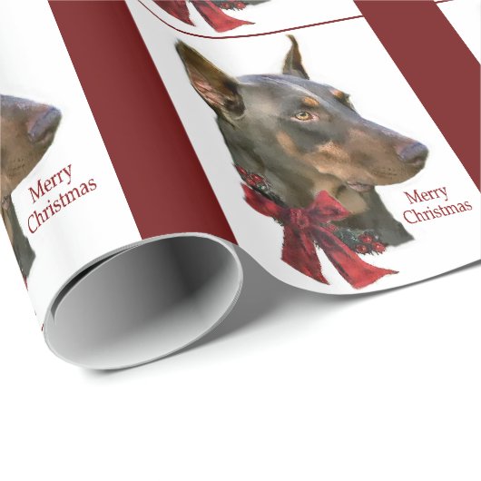 Doberman Pinscher Kerstmis Cadeaupapier (Rol Hoek)