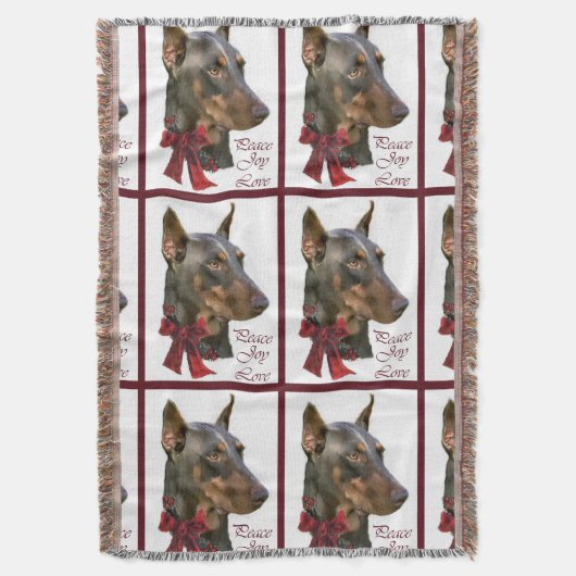 Doberman Pinscher Kerstmis Deken (Voorkant Verticaal)