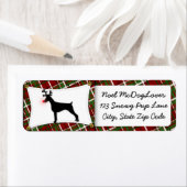 Doberman Pinscher Kerstmis Etiket (Insitu)