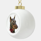 Doberman Pinscher Kerstmis Keramische Bal Ornament (Rechts)