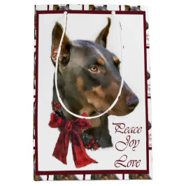 Doberman Pinscher Kerstmis Medium Cadeauzakje