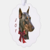 Doberman Pinscher Kerstmis Ornament Kaart (Links)