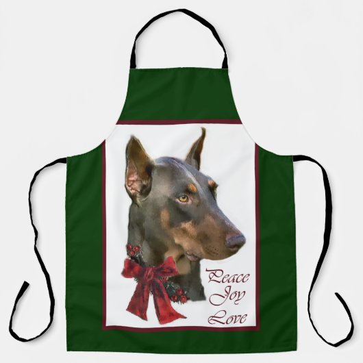 Doberman Pinscher Kerstmis Schort (Voorkant)
