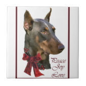 Doberman Pinscher Kerstmis Tegeltje (Voorkant)