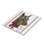 Doberman Pinscher Kerstmis Tegeltje (Zijkant)