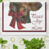 Doberman Pinscher Kerstmis Theedoek (Gevouwen)