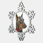 Doberman Pinscher Kerstmis Tin Sneeuwvlok Ornament (Rechts)