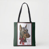 Doberman Pinscher Kerstmis Tote Bag (Voorkant)