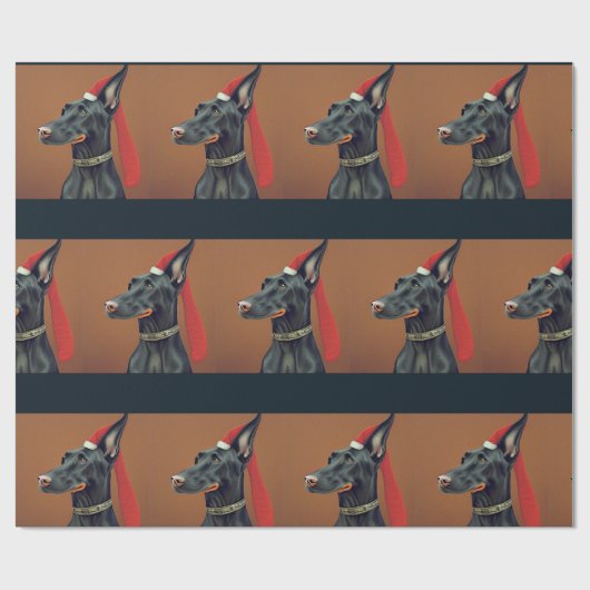 Doberman Pinscher - kerstpapier Cadeaupapier (Vlak)
