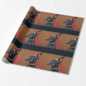Doberman Pinscher - kerstpapier Cadeaupapier (Uitgerold)