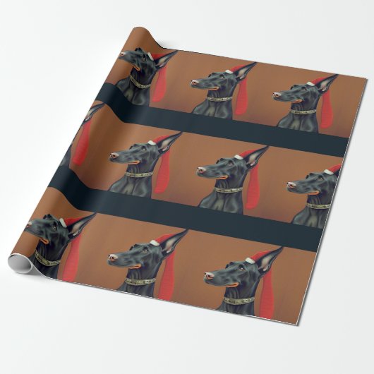 Doberman Pinscher - kerstpapier Cadeaupapier (Uitgerold)