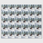 Doberman Pinscher Kerstsneeuw winter Cadeaupapier (Vlak)