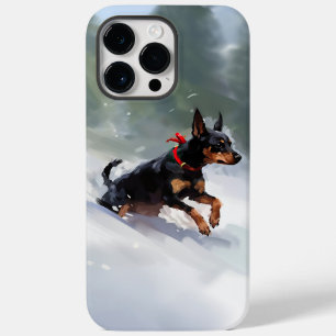 Doberman Pinscher Kerstsneeuw winter Case-Mate iPhone 14 Pro Max Hoesje
