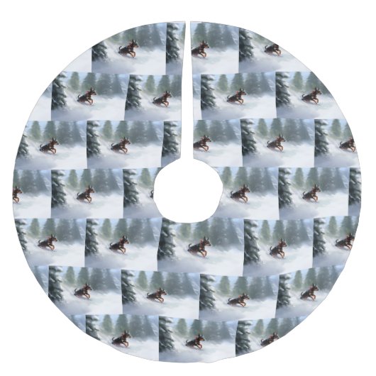 Doberman Pinscher Kerstsneeuw winter Kerstboom Rok (Voorkant)