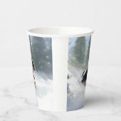 Doberman Pinscher Kerstsneeuw winter Papieren Bekers (Links)