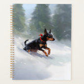 Doberman Pinscher Kerstsneeuw winter Planner (Voorkant)