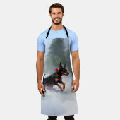 Doberman Pinscher Kerstsneeuw winter Schort (Gedragen)