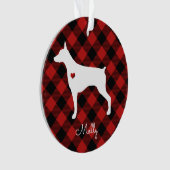 Doberman Pinscher-kerstspelnaam Ornament (voorkant)