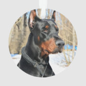 Doberman Pinscher-kerstspelnaam Ornament (achterkant)