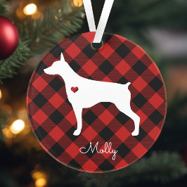 Doberman Pinscher-kerstspelnaam Ornament