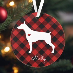 Doberman Pinscher-kerstspelnaam Ornament