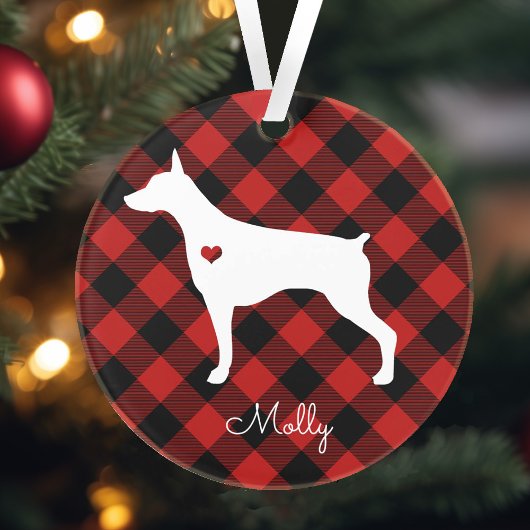Doberman Pinscher-kerstspelnaam Ornament