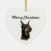 Doberman Pinscher-kerstversiering Keramisch Ornament (Voorkant)