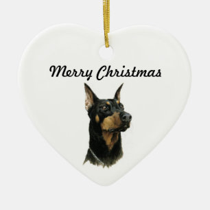 Doberman Pinscher-kerstversiering Keramisch Ornament