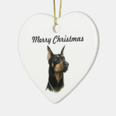 Doberman Pinscher-kerstversiering Keramisch Ornament (Links)