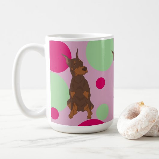 Doberman Pinscher Koffiemok (Met donut)
