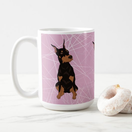 Doberman Pinscher Koffiemok (Met donut)