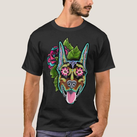 Doberman Pinscher kweekte de eerste dag van de dod T-shirt (Voorkant)