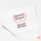 Doberman Pinscher Liefde, Liefde Doberman, Liefde Ronde Sticker (Envelop)