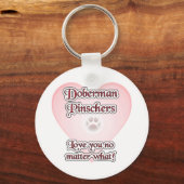 Doberman Pinscher Liefde, Liefde Doberman, Liefde Sleutelhanger (Voorkant)