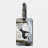 Doberman Pinscher liet het sneeuwen Kerstmis Bagagelabel (Achterkant verticaal)