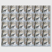 Doberman Pinscher liet het sneeuwen Kerstmis Cadeaupapier (Vlak)