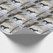 Doberman Pinscher liet het sneeuwen Kerstmis Cadeaupapier (Hoek)