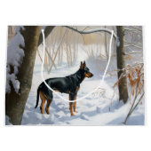 Doberman Pinscher liet het sneeuwen Kerstmis Groot Cadeauzakje (Voorkant)