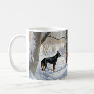 Doberman Pinscher liet het sneeuwen Kerstmis Koffiemok
