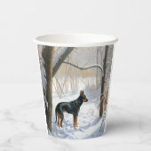 Doberman Pinscher liet het sneeuwen Kerstmis Papieren Bekers (Achterkant)