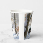 Doberman Pinscher liet het sneeuwen Kerstmis Papieren Bekers (Rechts)